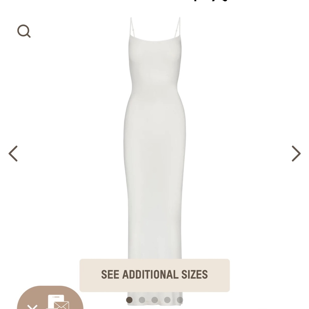 SKIMS SOFT LOUNGE SHIMMER LONG SLIP DRESS, Marble, S, Like New!